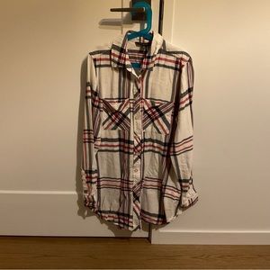 Flannel plaid button down shirt